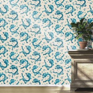 Wallpaper BARBARA Home Collection dragons white blue 527940 - Image 3