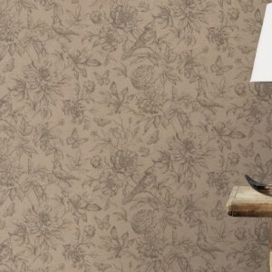 Wallpaper Rasch Florentine flowers bird taupe 449464 - Image 3