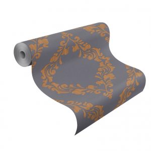 Alternative view of Wallpaper Rasch Blue Velvet ornaments blue grey gloss 609516