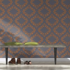 Wallpaper Rasch Blue Velvet ornaments blue grey gloss 609516 - Image 3