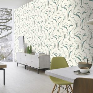 Wallpaper Rasch Blue Velvet tendrils turqouise gloss 609455 - Image 3